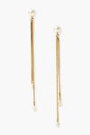 Gold Rope and Pearl Duster Earrings