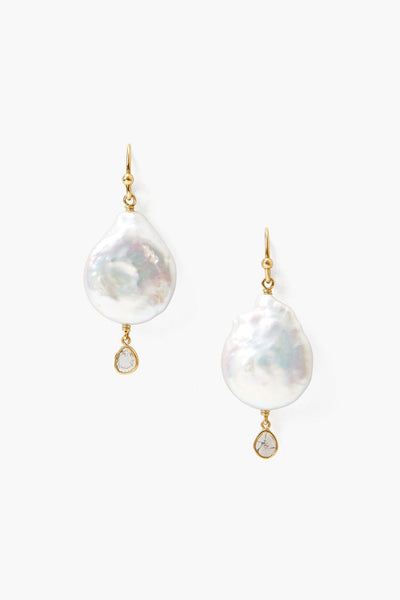 Baroque White Pearl and Diamond Teardrop Earrings – Chan Luu