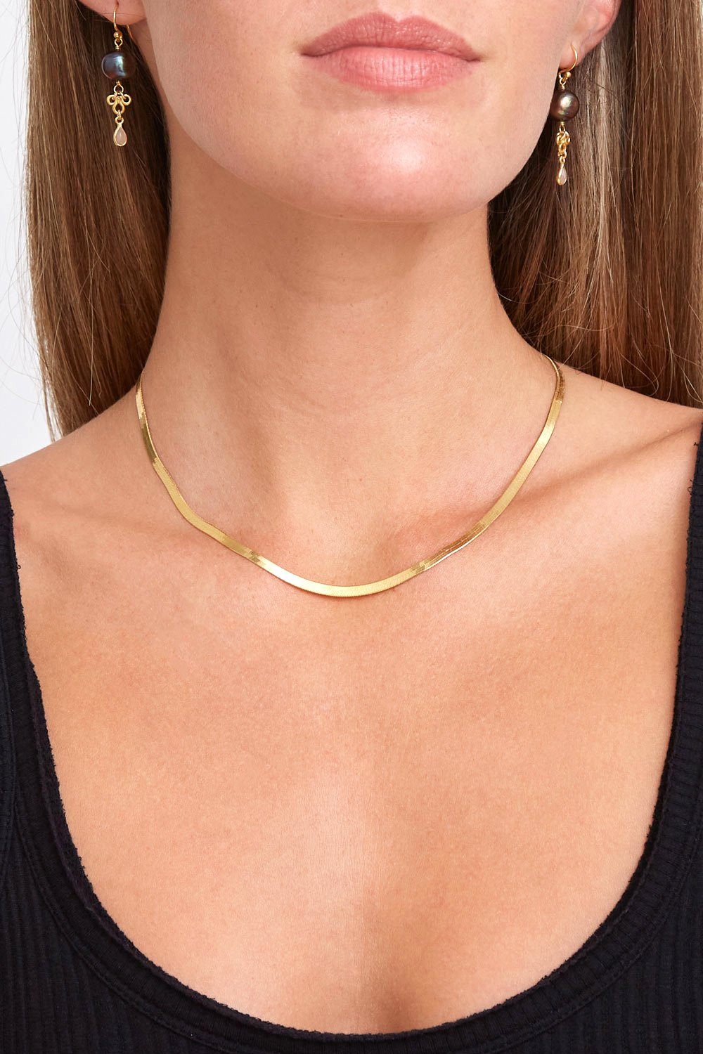 Gold Herringbone Chain Necklace – Chan Luu