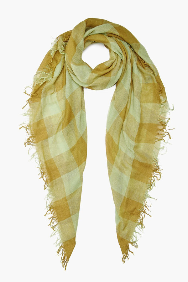 Cream & Mustard Plaid Infinity Scarf