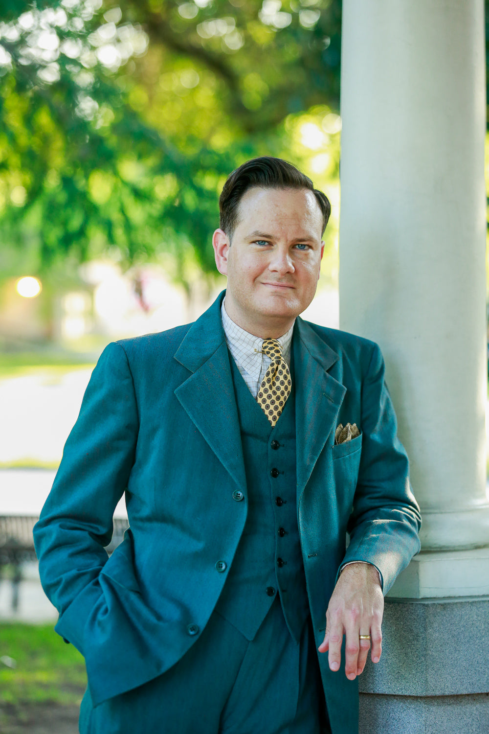 Patrick in Green Suit Portrait