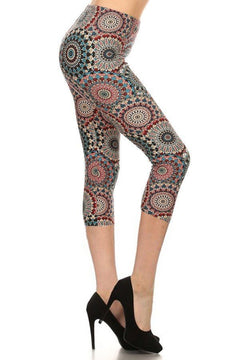 Plus Size Capris | Sunset Mandala