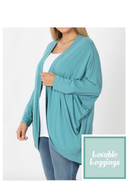 Plus Cardigan - Teal Cocoon