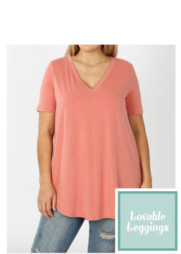 Plus Tunic - Rose Blossom V-Neck