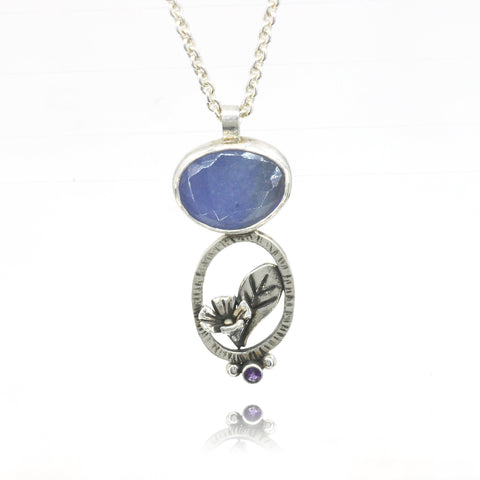 Vickie Hallmark | Morning Glory Pendant with tanzanite and amethyst