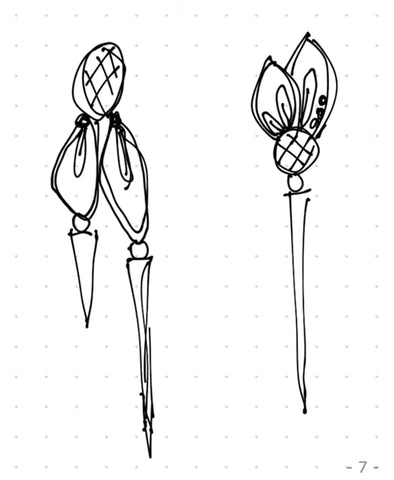 earrings design sketch 1 by Vickie Hallmark