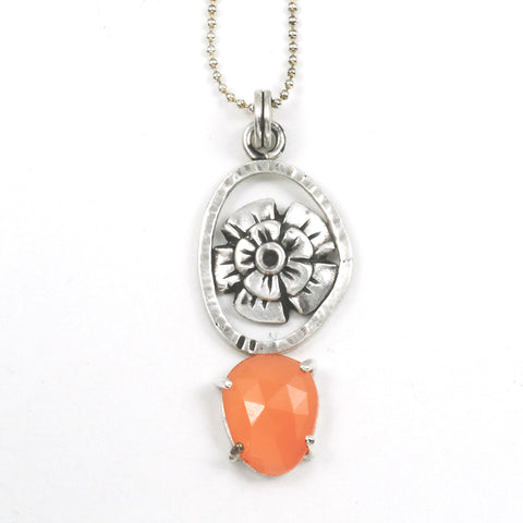 Vickie Hallmark | Orange Mallow Pendant | carnelian, Argentium, fine silver