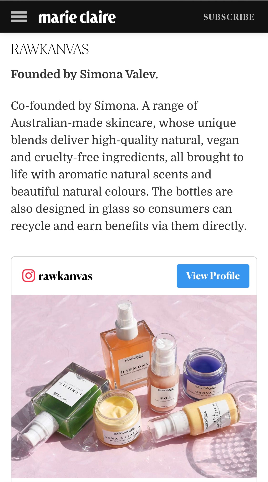 RAWKANVAS natural, vegan, cruelty free, toxin free skincare 