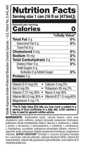 BANG Energy Drink Nutritional Information