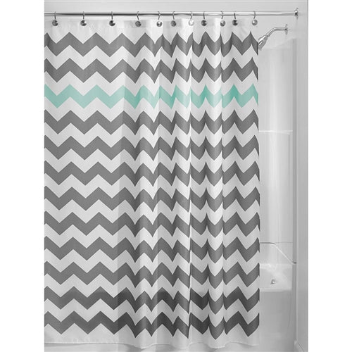 aqua chevron shower curtain