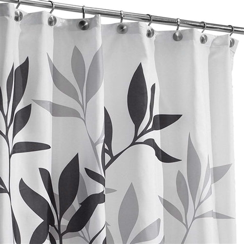 grey and white shower curtain