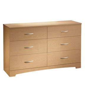 6 Drawer Dresser Modern Bedroom Chest In Natural Maple Finish