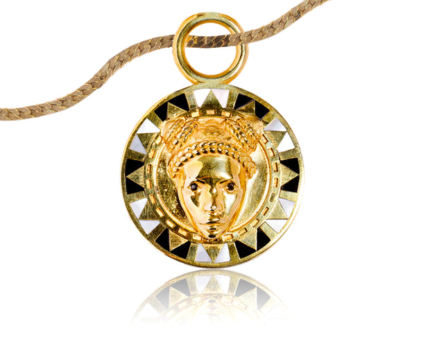14k gold versace pendant