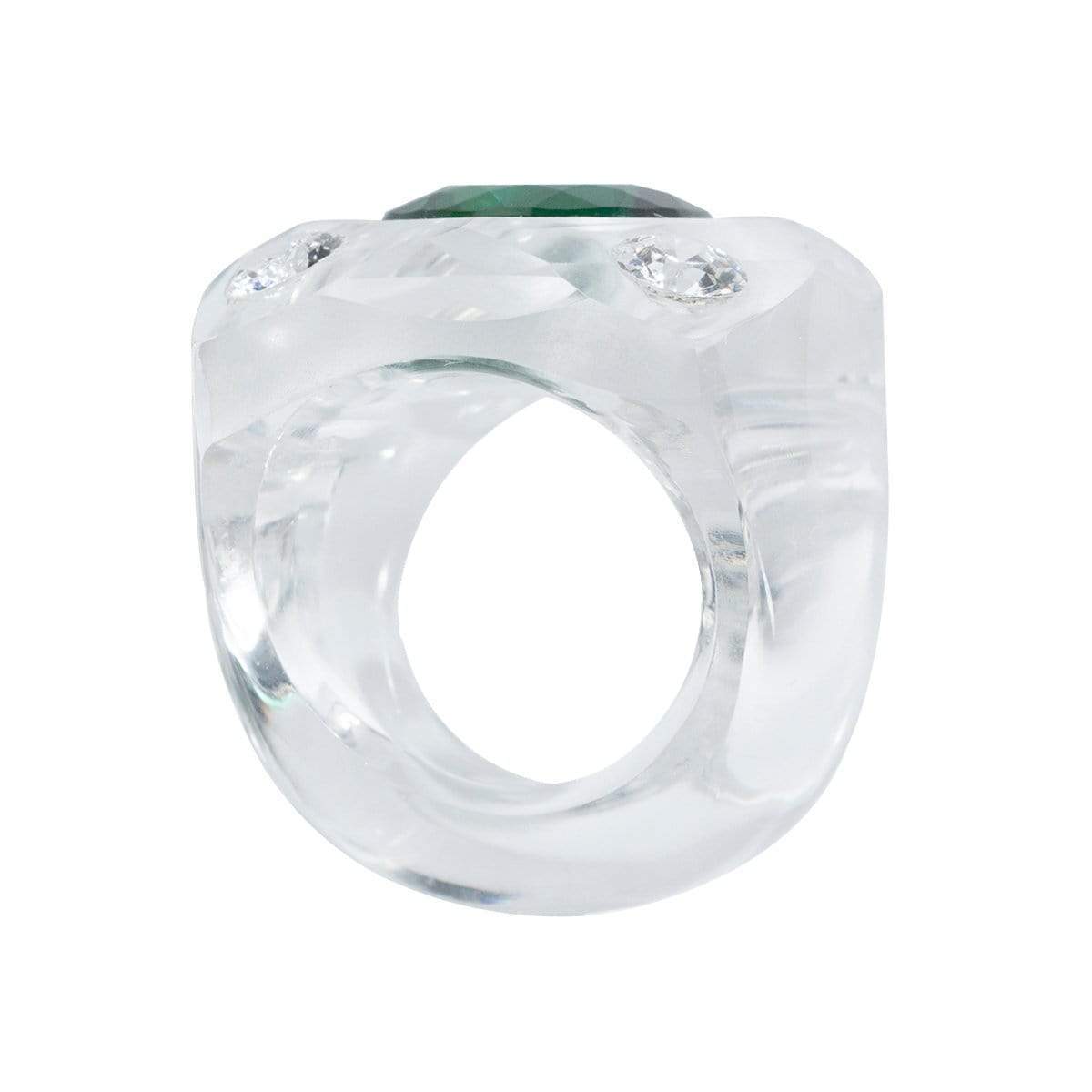 Crystal Cut Ring - Green Quartz + White Topaz