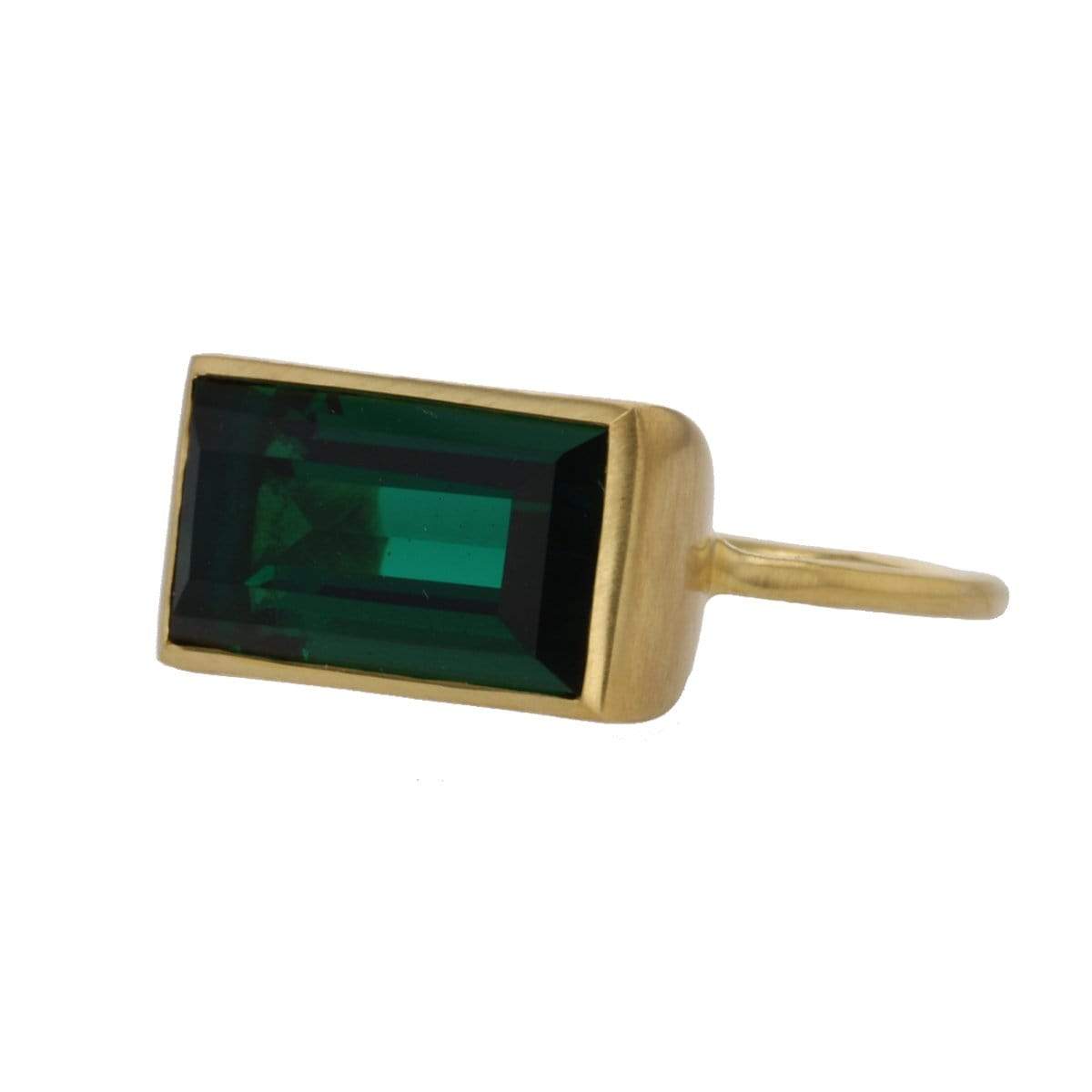 Gloria Ring in Matte Gold / Green Quartz