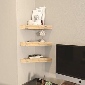 Edis 3 Piece MDF Corner Wall Shelf | Screwless Design - Decorotika