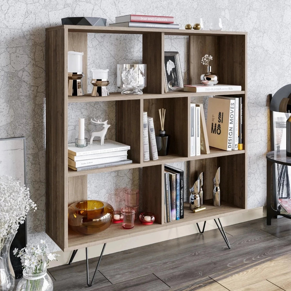 Luisa 54 in Tall Modern Tree Style Bookshelf White