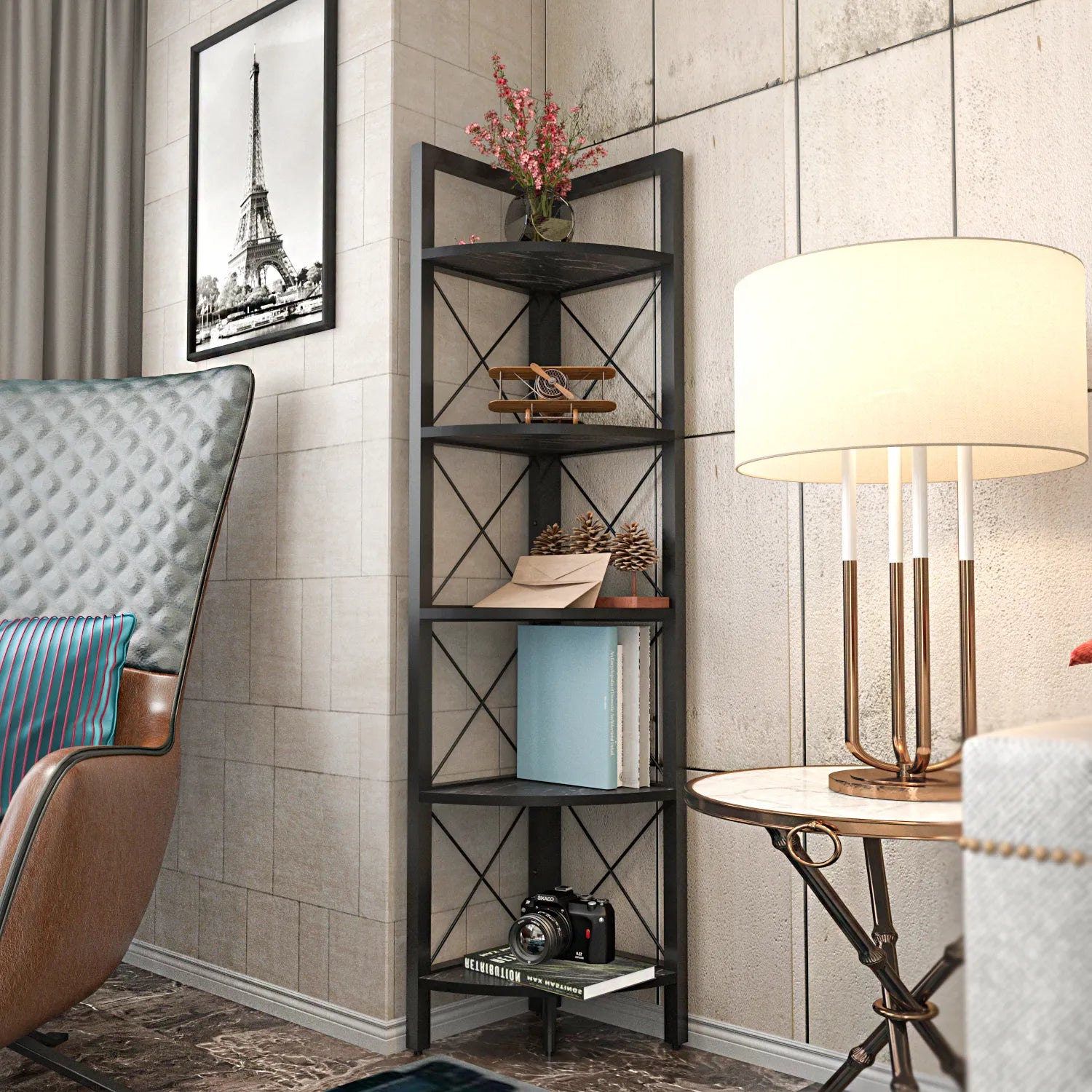 Luisa 54 in Tall Modern Tree Style Bookshelf White