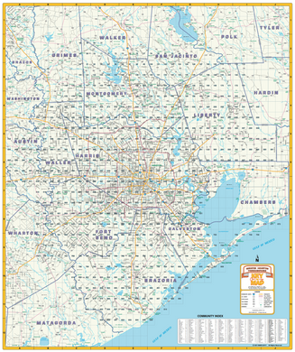 houston greater thoroughfares map maps texas key company county harris city