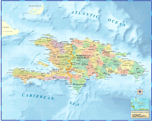 Haiti Dominican Republic Wall Map