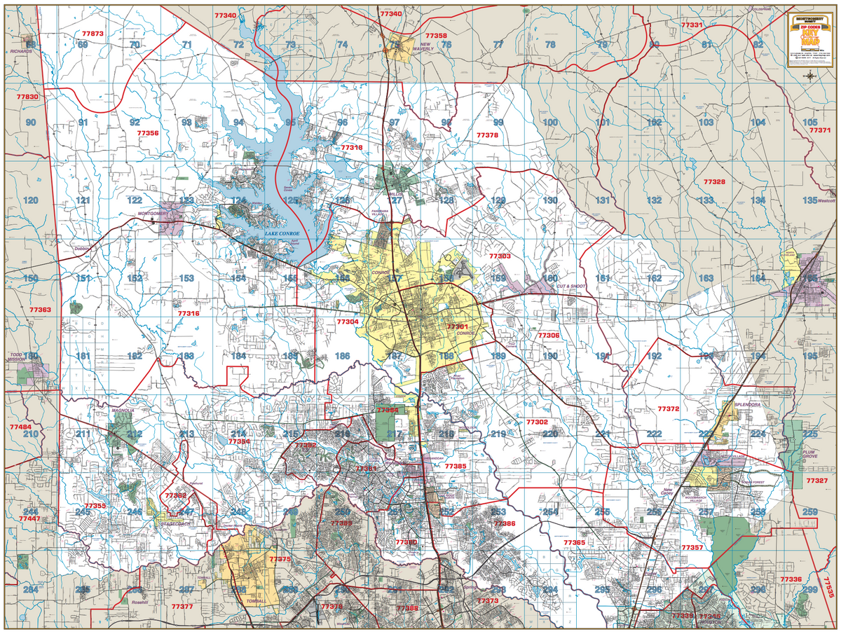Montgomery County Wall Maps Houston Map Company