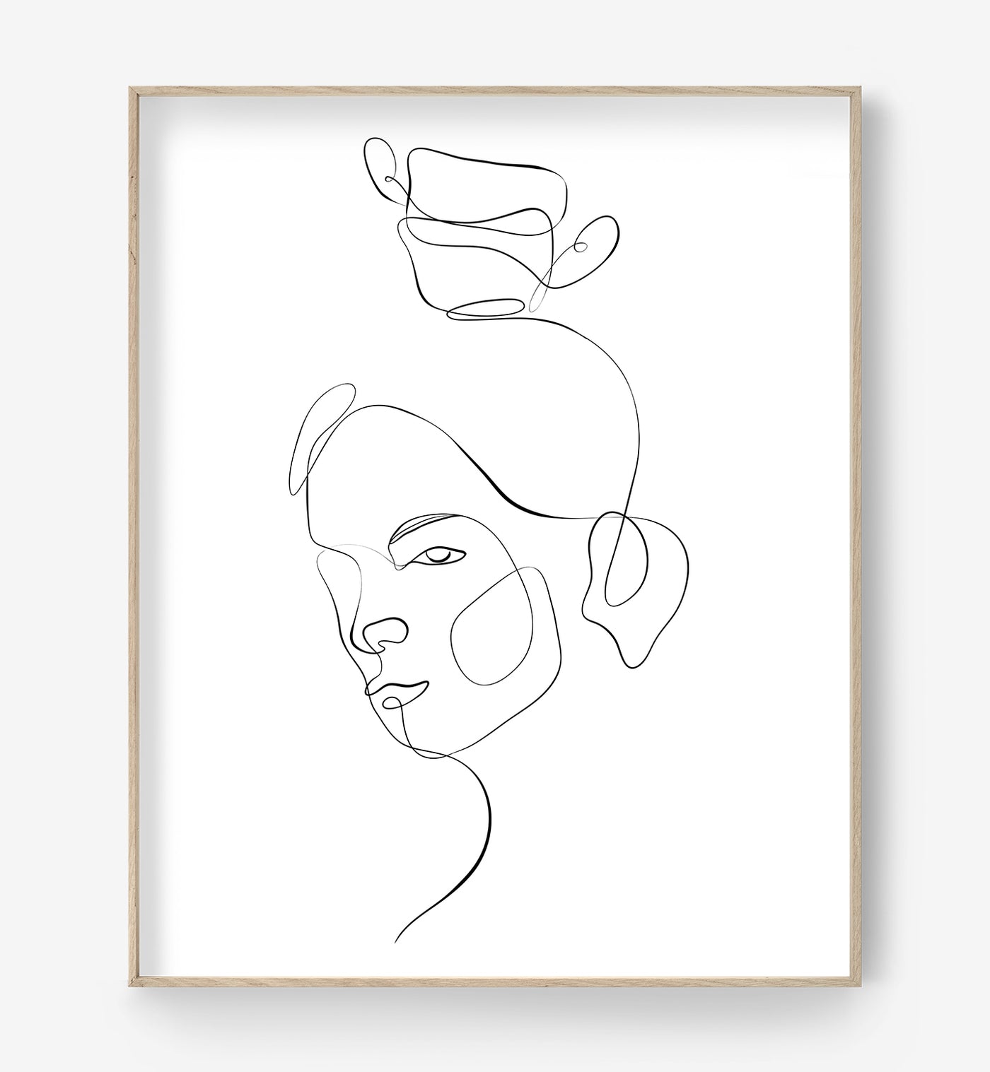 Female Face One Line Art Print My Pretty Print