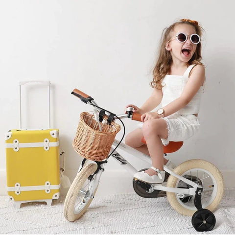 HipKids Classic Steel Bike with Wicker Basket