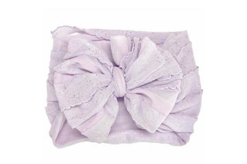 Ruffle Bow Lilac Gold Glitter