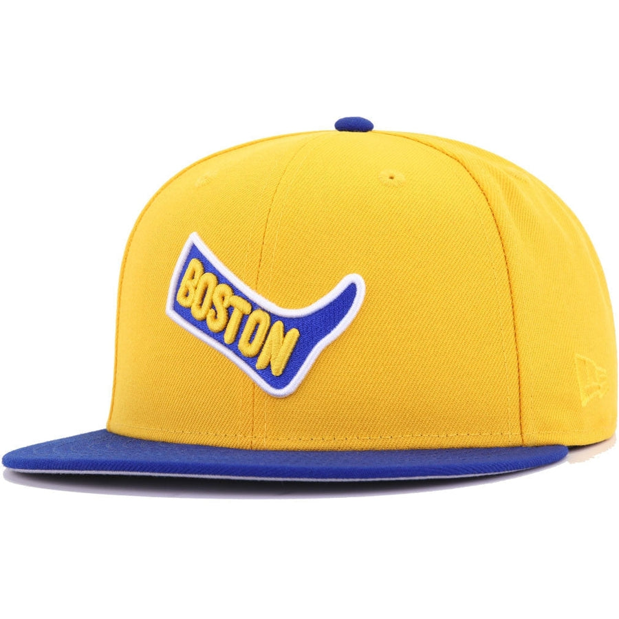 Yellow Royal Blue Boston Red Sox Fitted Hat