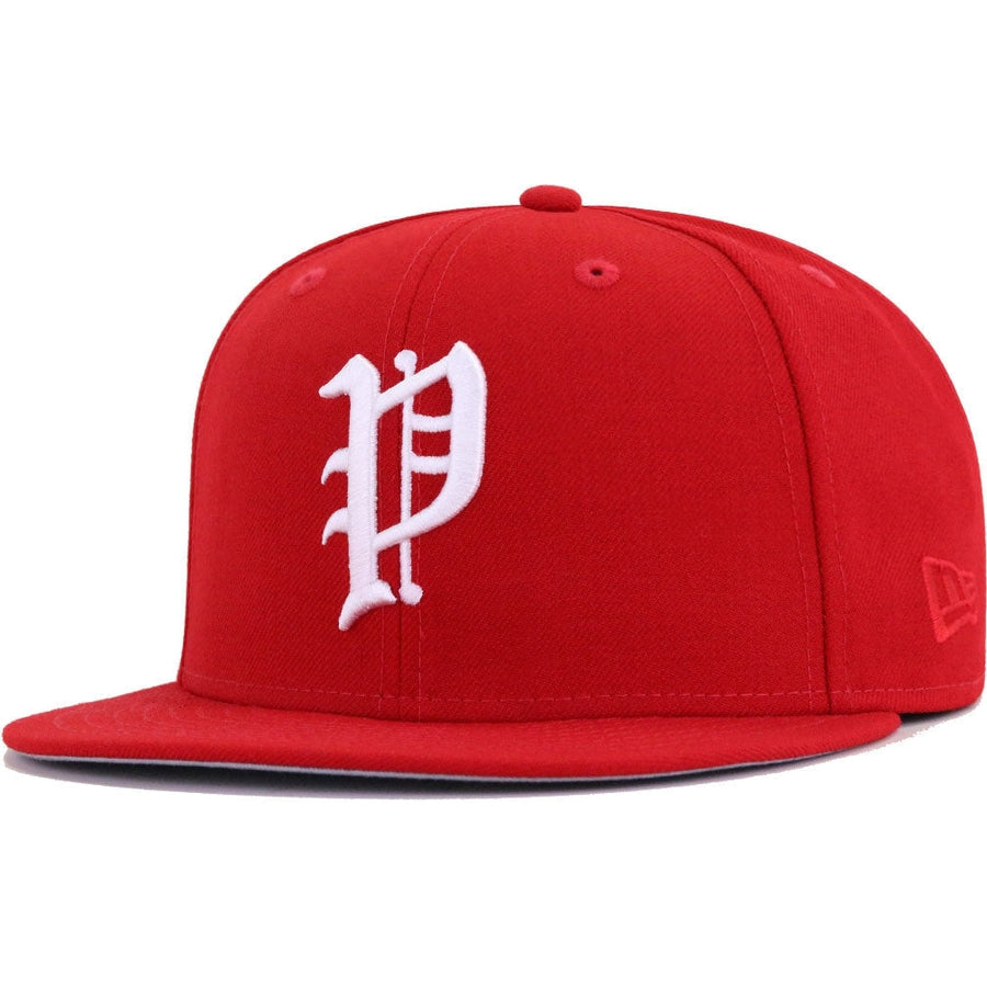 Red Philadelphia Phillies Old English Logo Fitted Hat