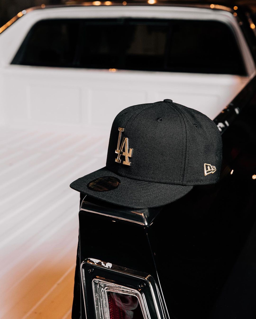 Black & Gold Fitted Hats Fam Cap Store