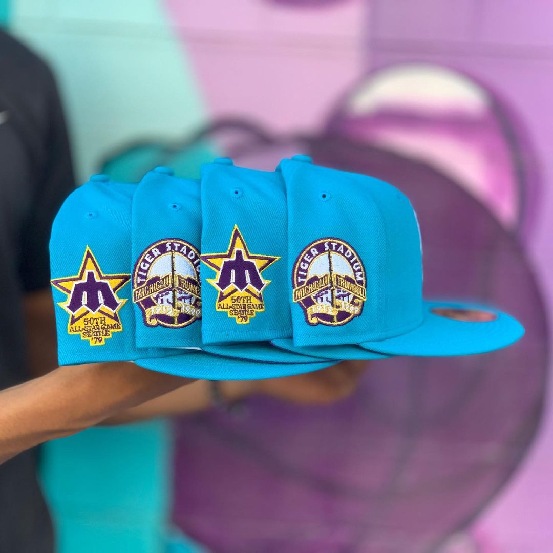 Aquamarine Violet Fitted Hats