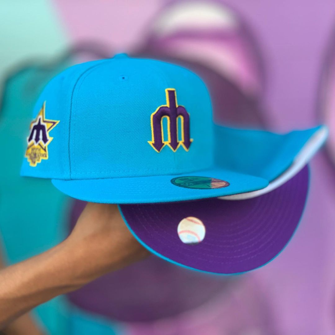 Aquamarine Violet Fitted Hats