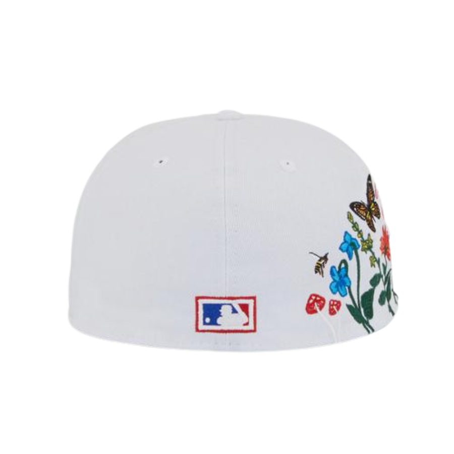 White Blooming Fitted Hats