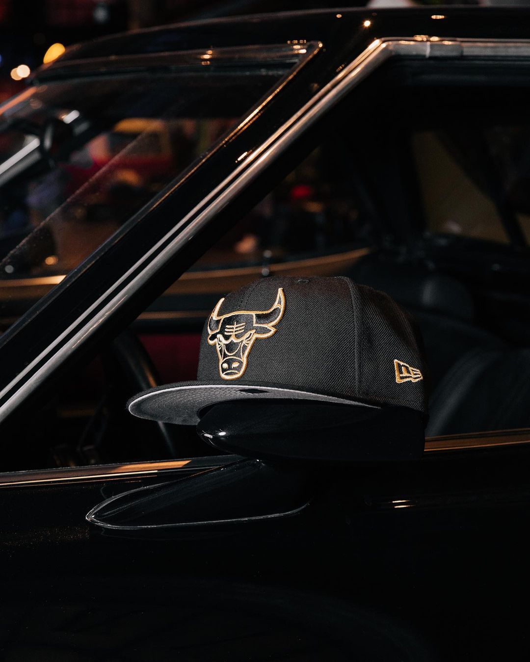 Black & Gold Fitted Hats Fam Cap Store