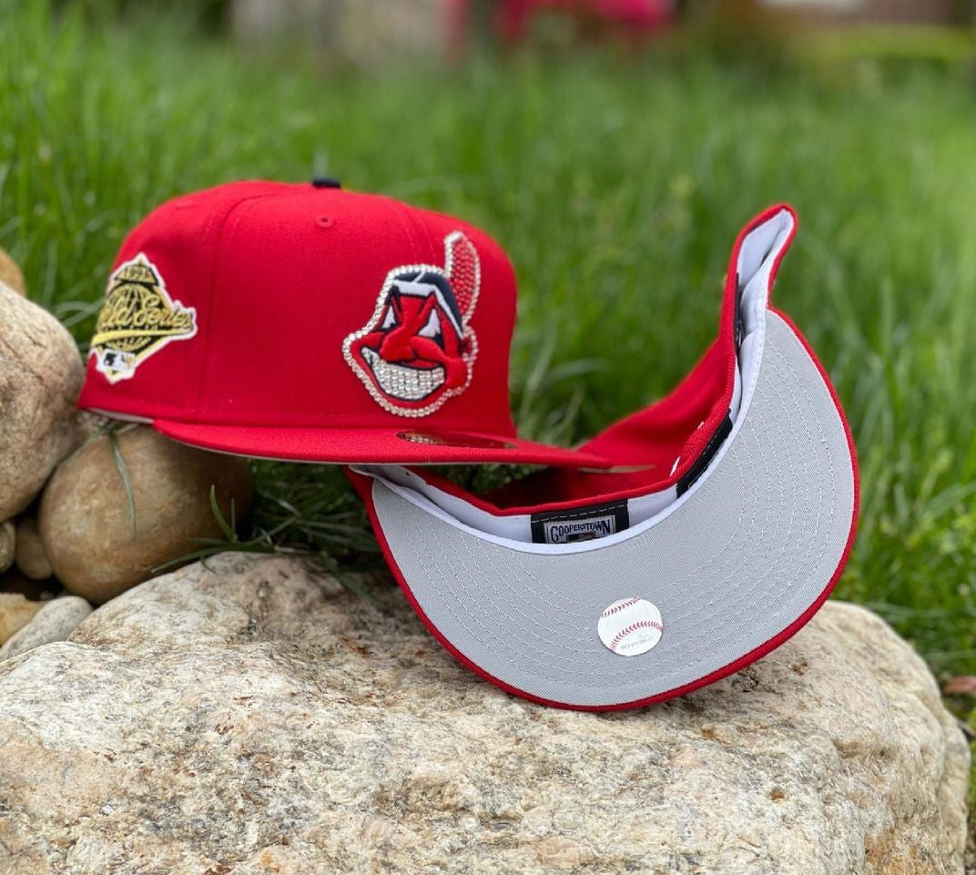 Cleveland Indians Chief Wahoo Swarovski Fitted Hats