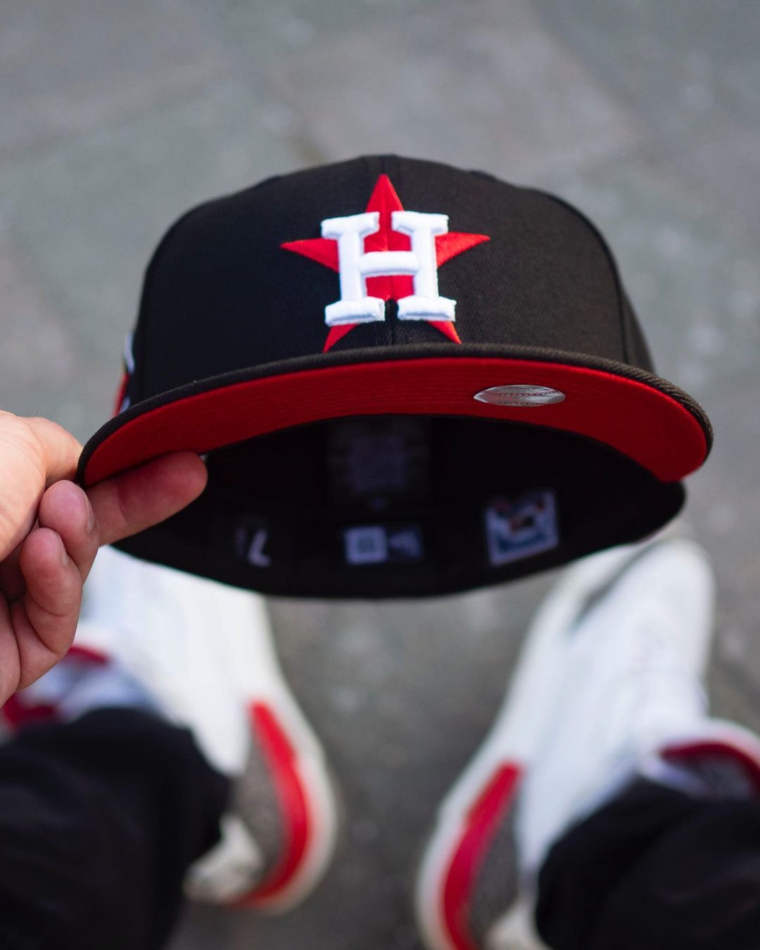 Fam Cap Store MLB Red Black Fitted Hats