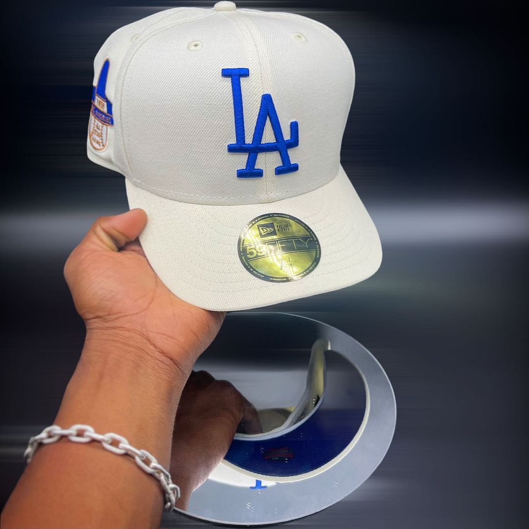 Off White Dodgers & Athletics Fitted Hat