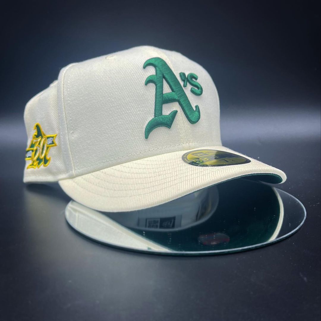 Off White Dodgers & Athletics Fitted Hat