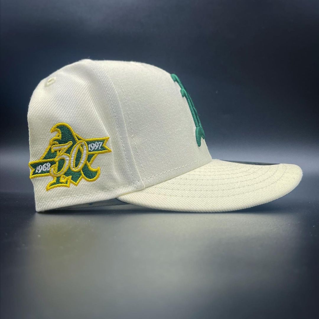 Off White Dodgers & Athletics Fitted Hat