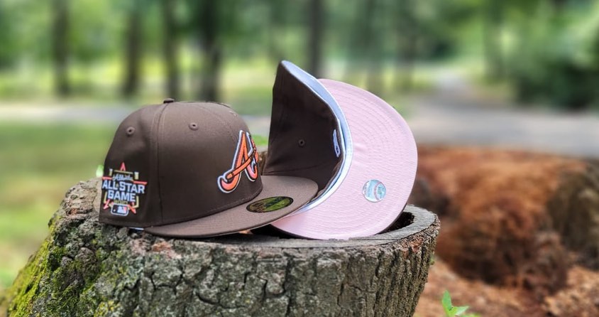 Mocha MLB Fitted Hats Pink Undervisor
