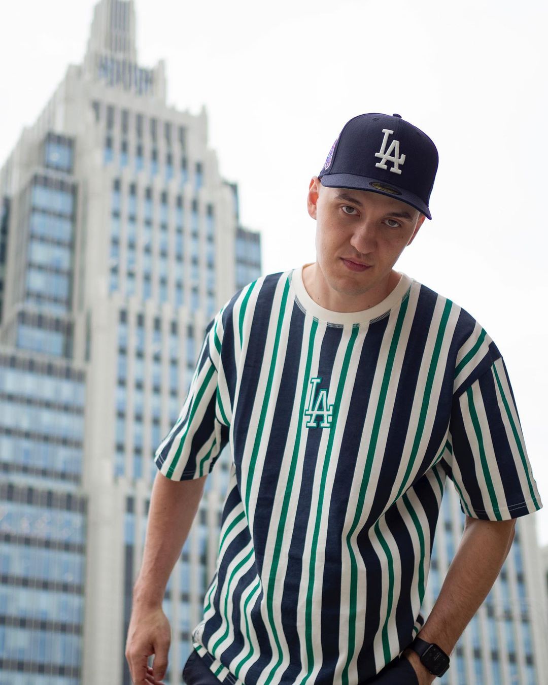 Navy Blue LA Dodgers Fitted Hat Fam