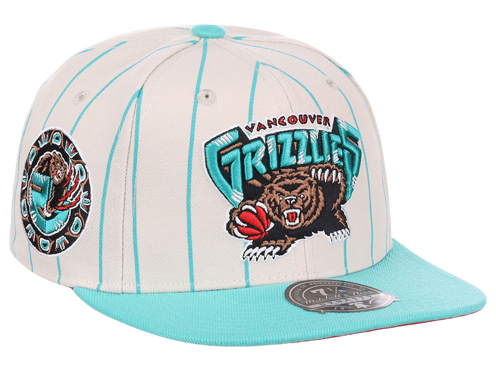 Off-White Pinstripe Mitchell & Ness Fitted Hats