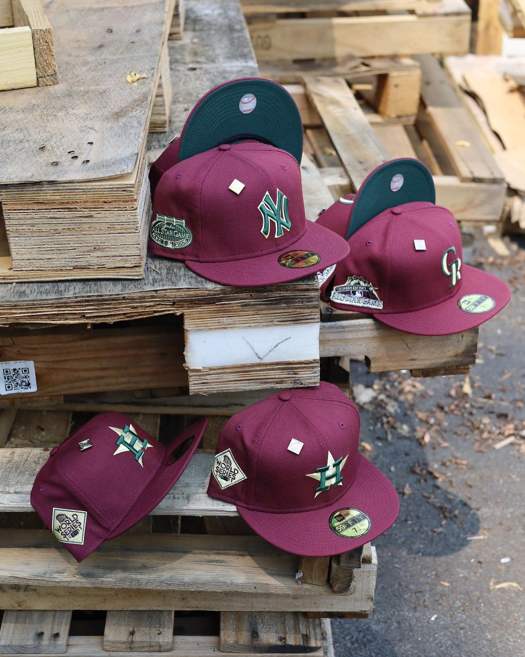 Burgundy Bliss Fitted Hats