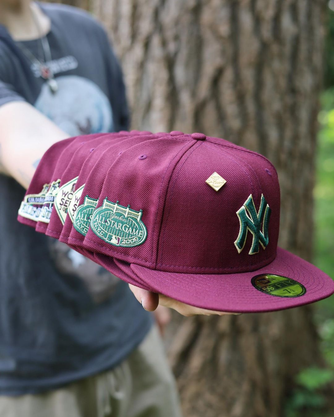 Burgundy Bliss Fitted Hats