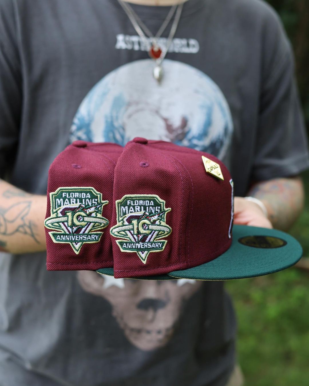 Burgundy Bliss 2 Tone Fitted Hats