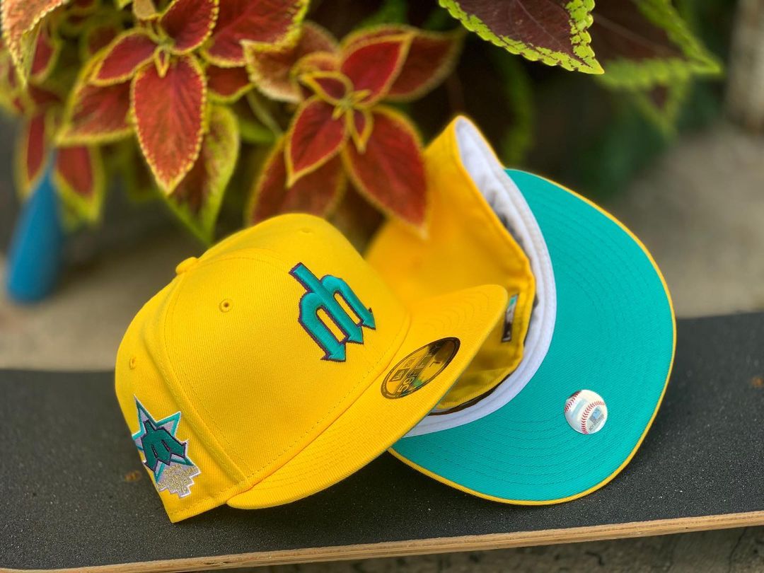 Yellow Turquoise MLB Fitted Hats