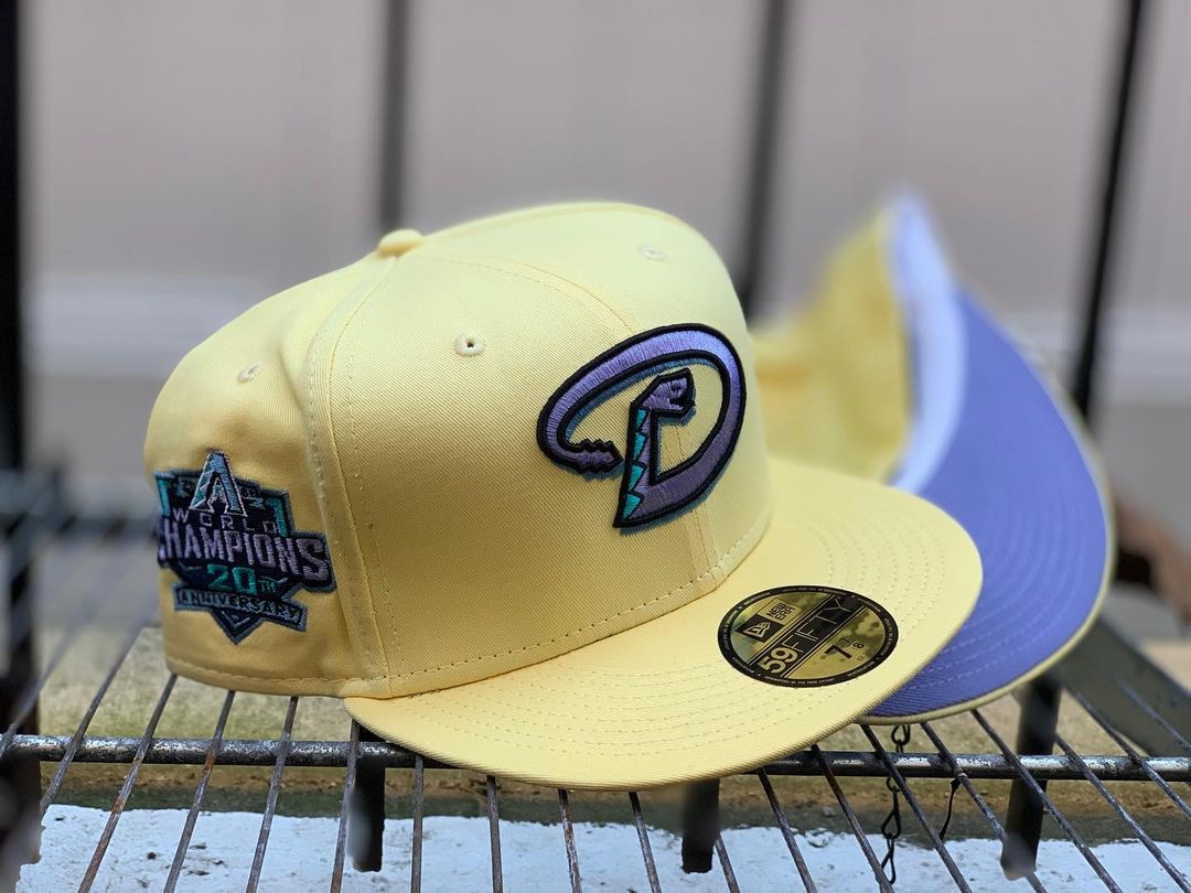 Soft Yellow Arizona Diamondbacks Lavender Undervisor Fitted Hat