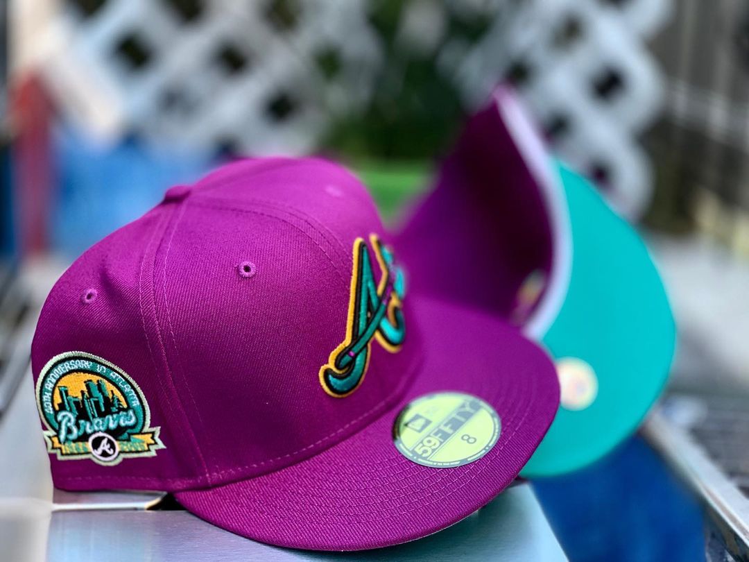 Atlanta Braves Purple Mermaid Fitted Hat