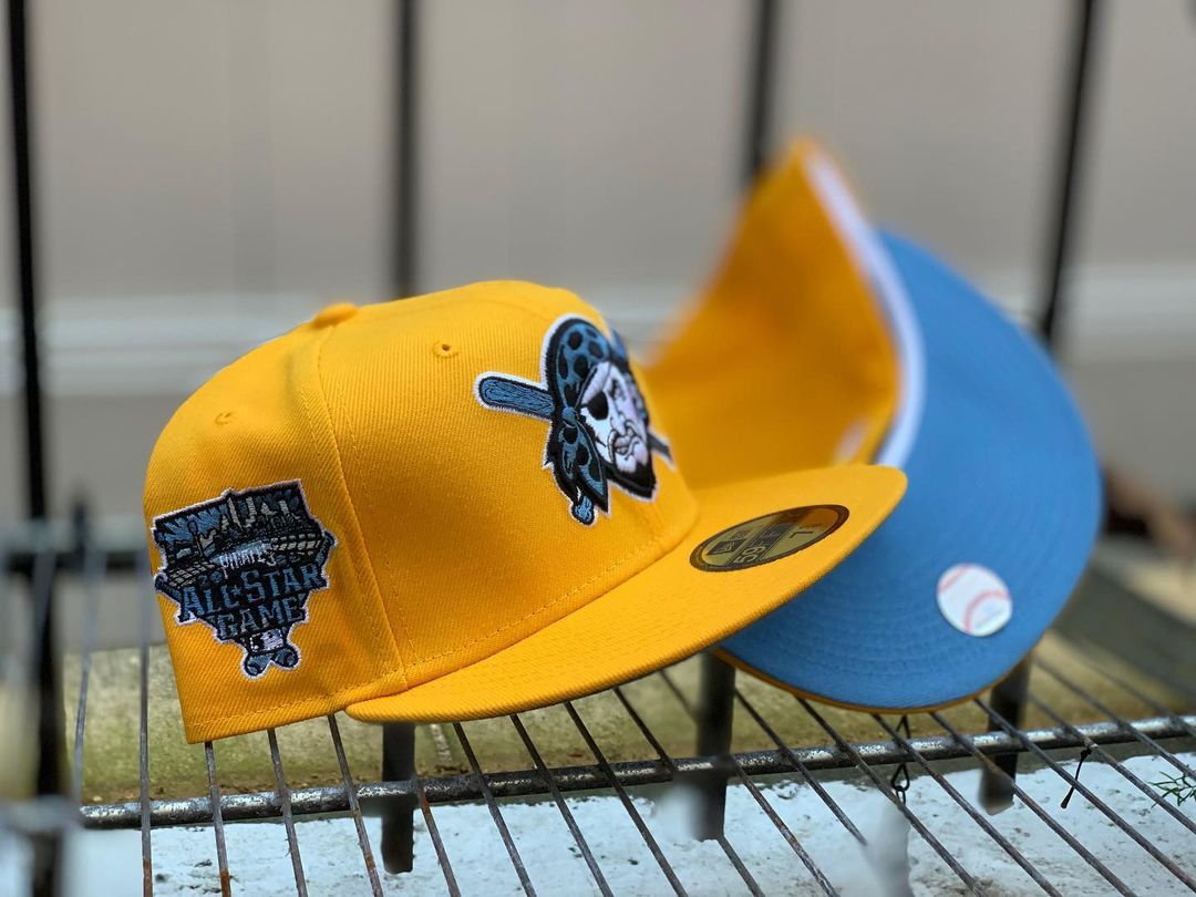 Yellow Pittsburgh Pirates Sky Blue Undervisor Fitted Hat